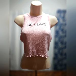 Fashion Nova baby pink crop top